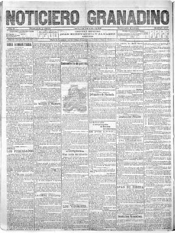 'Noticiero Granadino' - Año IV Número 1215  - 1907 Septiembre 05