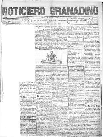 'Noticiero Granadino' - Año IV Número 1234  - 1907 Septiembre 27