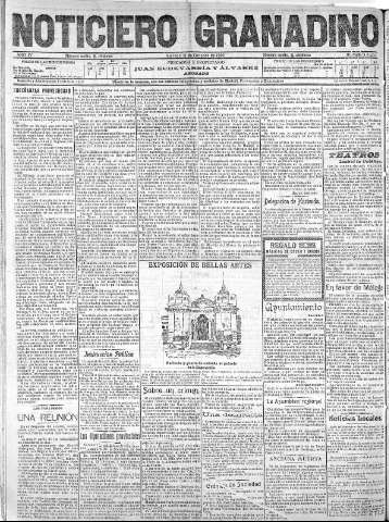 'Noticiero Granadino' - Año IV Número 1252  - 1907 Octubre 18