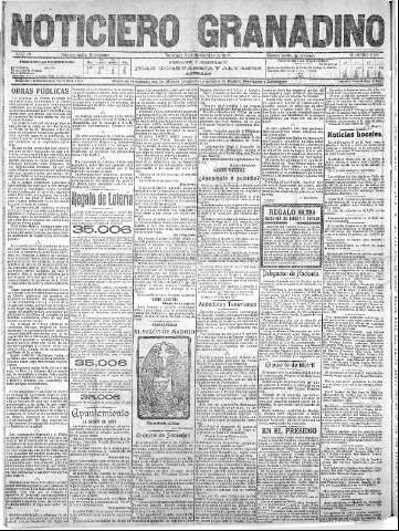 'Noticiero Granadino' - Año IV Número 1266  - 1907 Noviembre 03