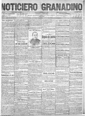 'Noticiero Granadino' - Año IV Número 1275  - 1907 Noviembre 14