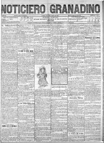 'Noticiero Granadino' - Año IV Número 1283  - 1907 Noviembre 23