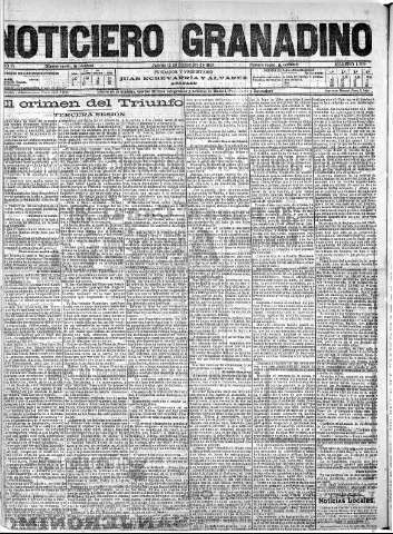 'Noticiero Granadino' - Año IV Número 1299  - 1907 Diciembre 12