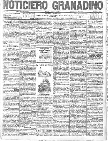 'Noticiero Granadino' - Año V Número 1318  - 1908 Enero 04