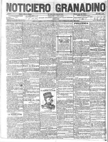 'Noticiero Granadino' - Año V Número 1326  - 1908 Enero 12
