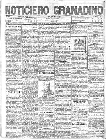 'Noticiero Granadino' - Año V Número 1328  - 1908 Enero 14
