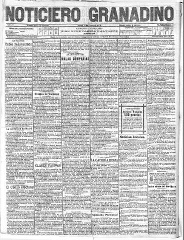 'Noticiero Granadino' - Año V Número 1330  - 1908 Enero 16
