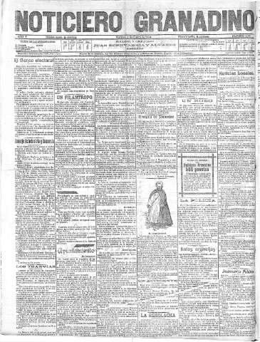 'Noticiero Granadino' - Año V Número 1331  - 1908 Enero 17