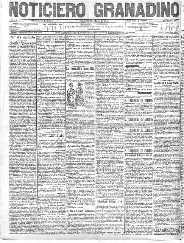 'Noticiero Granadino' - Año V Número 1343  - 1908 Enero 29