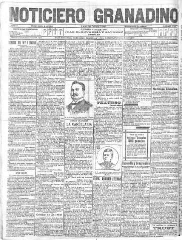 'Noticiero Granadino' - Año V Número 1348  - 1908 Febrero 03