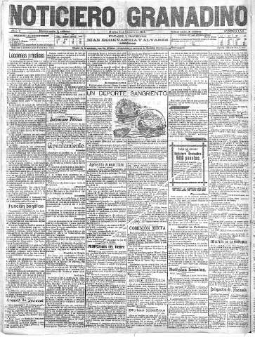 'Noticiero Granadino' - Año V Número 1349  - 1908 Febrero 04