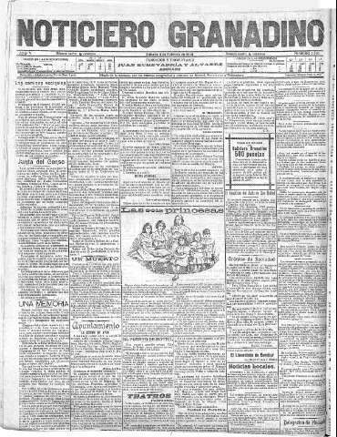 'Noticiero Granadino' - Año V Número 1353  - 1908 Febrero 08