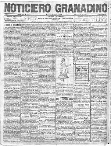 'Noticiero Granadino' - Año V Número 1356  - 1908 Febrero 11