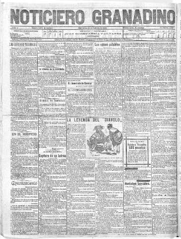 'Noticiero Granadino' - Año V Número 1357  - 1908 Febrero 12