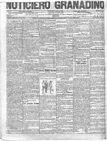 'Noticiero Granadino' - Año V Número 1358  - 1908 Febrero 13