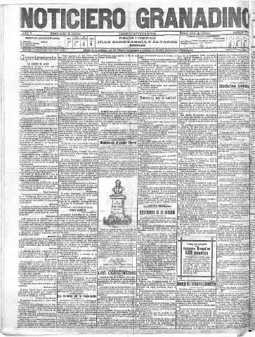 'Noticiero Granadino' - Año V Número 1367  - 1908 Febrero 22