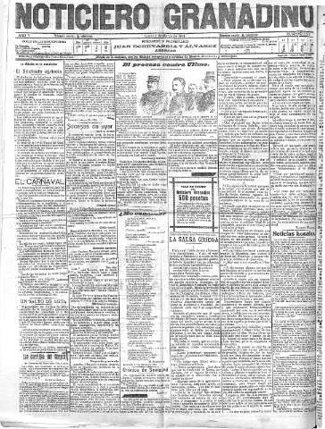 'Noticiero Granadino' - Año V Número 1376  - 1908 Marzo 02