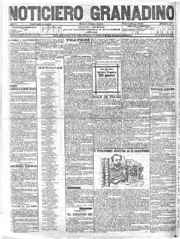 'Noticiero Granadino' - Año V Número 1377  - 1908 Marzo 03