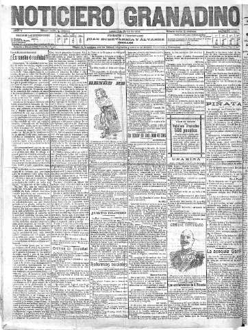 'Noticiero Granadino' - Año V Número 1383  - 1908 Marzo 09