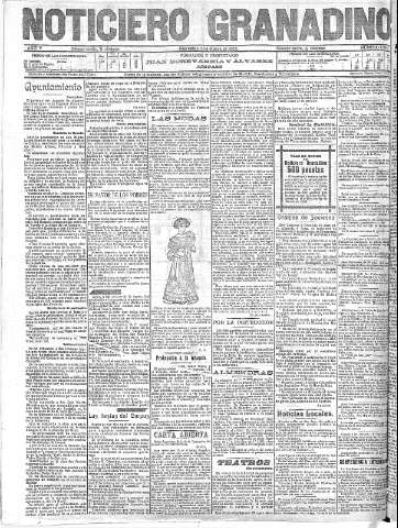 'Noticiero Granadino' - Año V Número 1385  - 1908 Marzo 11