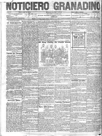 'Noticiero Granadino' - Año V Número 1399  - 1908 Marzo 25