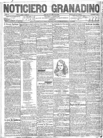 'Noticiero Granadino' - Año V Número 1403  - 1908 Marzo 29