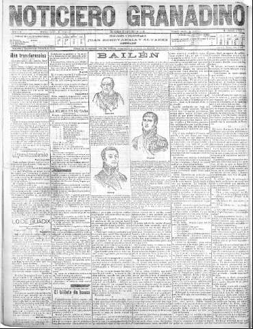 'Noticiero Granadino' - Año V Número 1502  - 1908 Julio 19