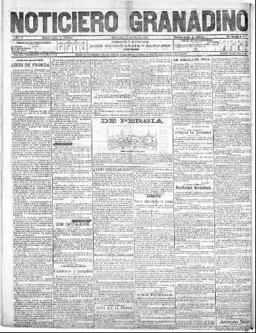 'Noticiero Granadino' - Año V Número 1504  - 1908 Julio 22