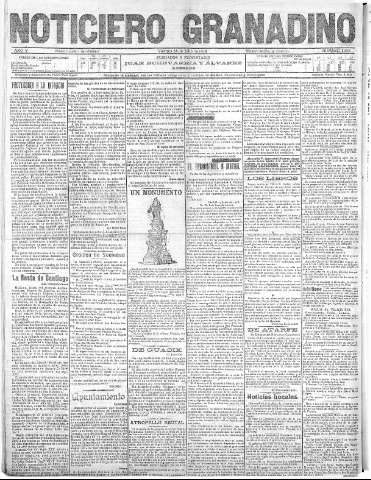 'Noticiero Granadino' - Año V Número 1506  - 1908 Julio 24
