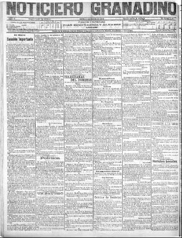 'Noticiero Granadino' - Año V Número 1515  - 1908 Agosto 04