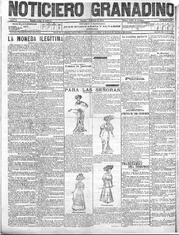 'Noticiero Granadino' - Año V Número 1521  - 1908 Agosto 11