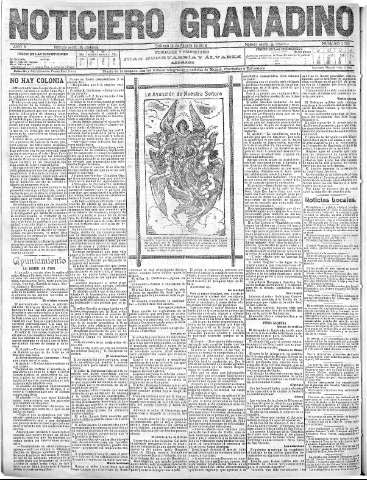 'Noticiero Granadino' - Año V Número 1525  - 1908 Agosto 15