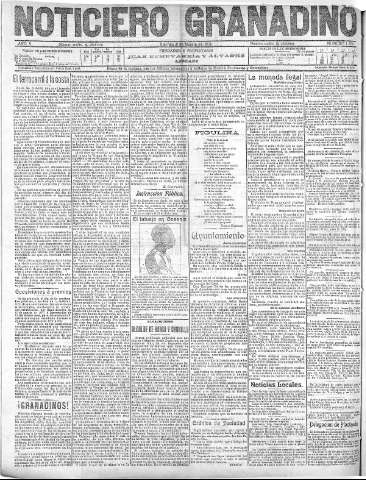 'Noticiero Granadino' - Año V Número 1530  - 1908 Agosto 21