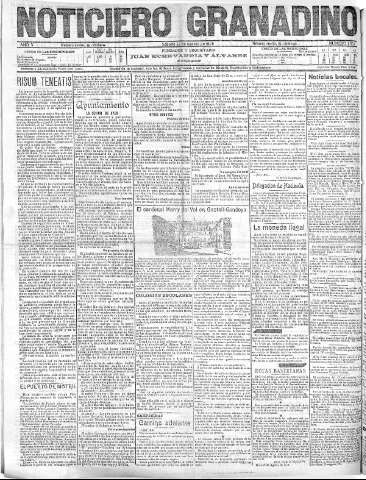 'Noticiero Granadino' - Año V Número 1531  - 1908 Agosto 22