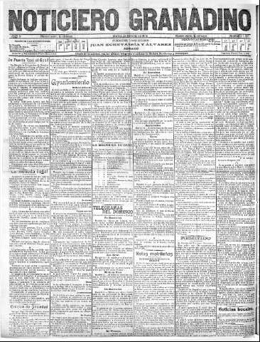 'Noticiero Granadino' - Año V Número 1533  - 1908 Agosto 25