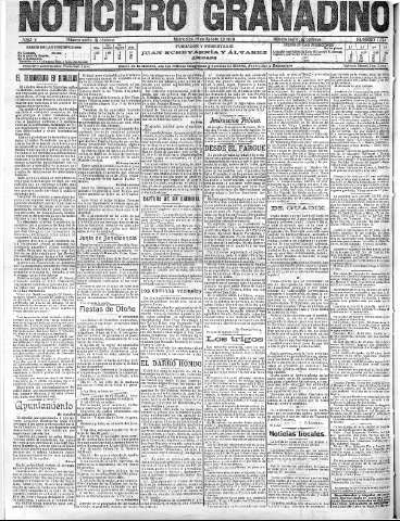 'Noticiero Granadino' - Año V Número 1534  - 1908 Agosto 26
