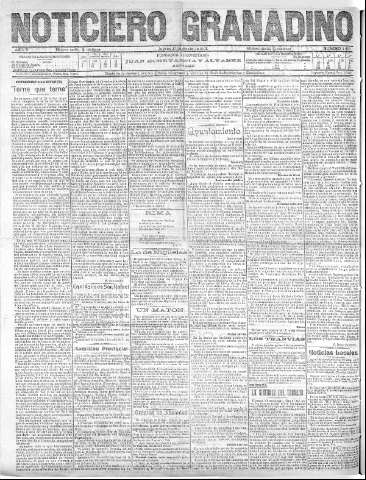 'Noticiero Granadino' - Año V Número 1535  - 1908 Agosto 27