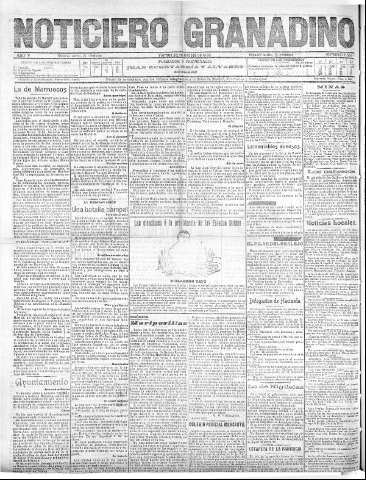 'Noticiero Granadino' - Año V Número 1536  - 1908 Agosto 28