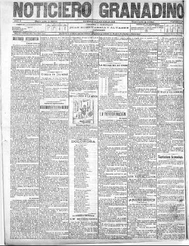 'Noticiero Granadino' - Año V Número 1549  - 1908 Septiembre 12
