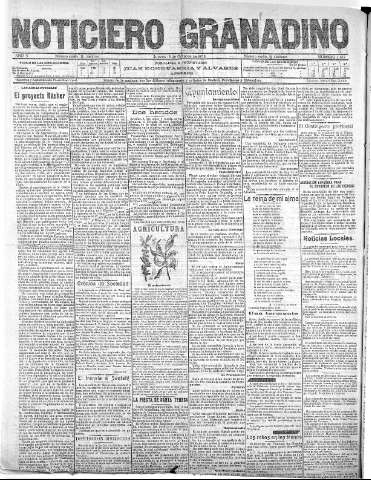 'Noticiero Granadino' - Año V Número 1577  - 1908 Octubre 15