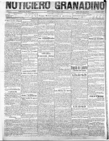 'Noticiero Granadino' - Año V Número 1609  - 1908 Noviembre 21
