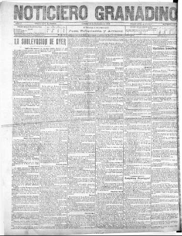'Noticiero Granadino' - Año V Número 1610  - 1908 Noviembre 22