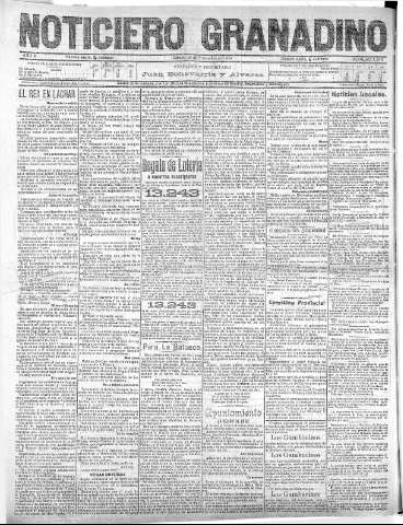 'Noticiero Granadino' - Año V Número 1615  - 1908 Noviembre 28