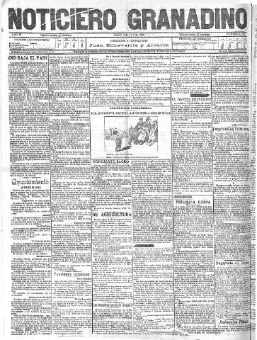 'Noticiero Granadino' - Año V Número 1723  - 1909 Abril 03