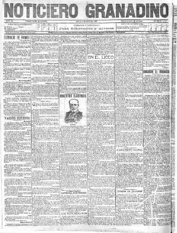 'Noticiero Granadino' - Año V Número 1725  - 1909 Abril 06