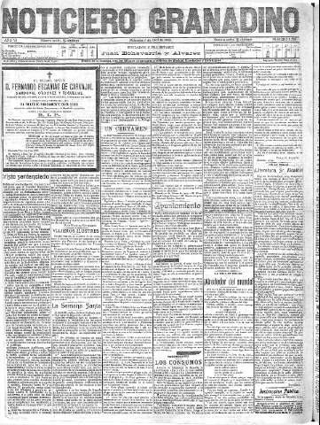 'Noticiero Granadino' - Año V Número 1726  - 1909 Abril 07