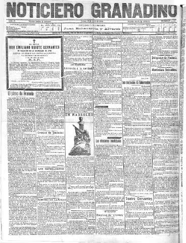 'Noticiero Granadino' - Año V Número 1732  - 1909 Abril 15