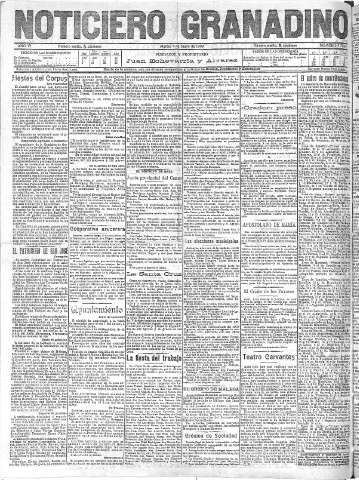 'Noticiero Granadino' - Año V Número 1748  - 1909 Mayo 04