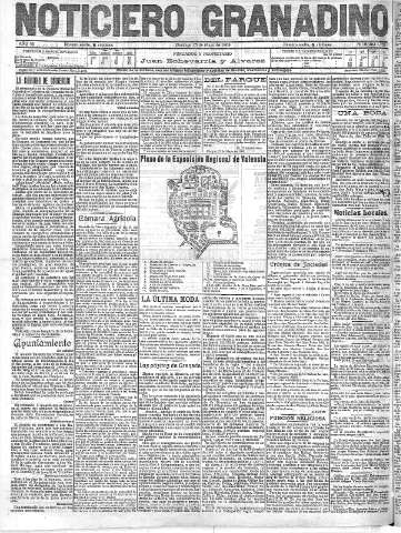 'Noticiero Granadino' - Año V Número 1765  - 1909 Mayo 23