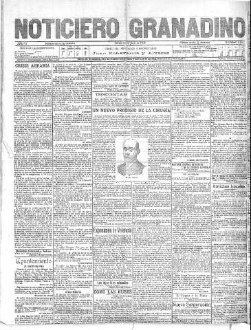 'Noticiero Granadino' - Año V Número 1794  - 1909 Junio 26